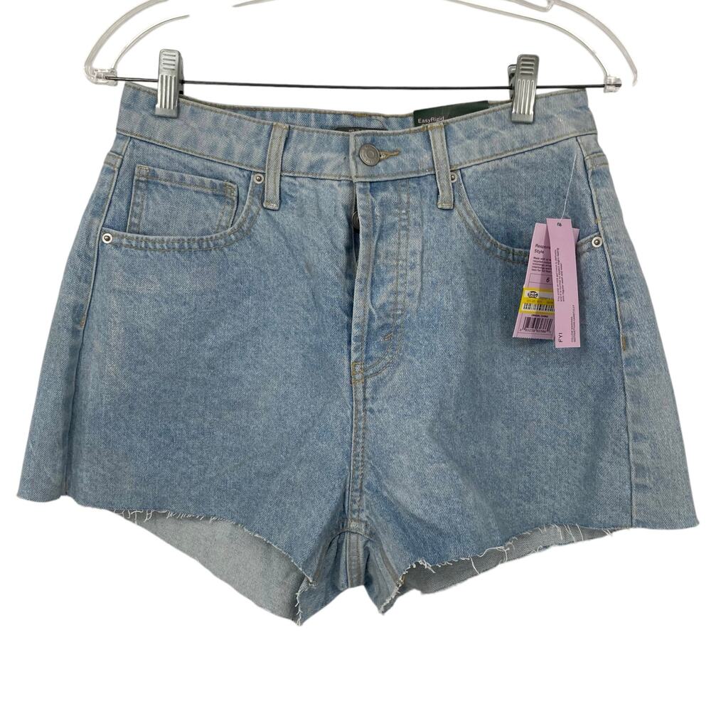 NEW WILD FABLE High Rise Button Fly Denim Jean Shorts Shimmery Blue Size 6